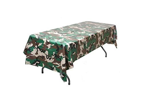 Product Cover Pack of 6 Camouflage Plastic Tablecover Camo Tablecloth - 54