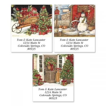 Product Cover Winterberry Square Chrismtas Address Labels (3 Designs) - Set of 144 1-1/2