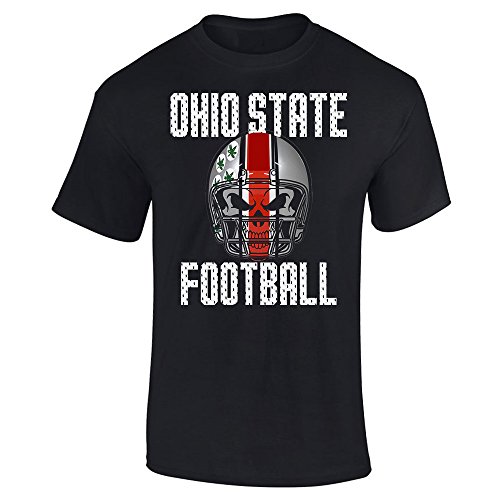 Product Cover Slicksleek Apparel Ohio State Football Skull Helmet Graphic T-Shirt