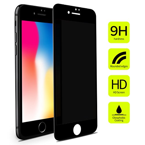 Product Cover iPhone 8 Plus 7 Plus Anti Spy Screen Protector Tempered Glass, Benks Privacy Protective Film Unbreakable Soft Frame 0.23mm 3D Curve Edge Full Coverage (Black Apple iPhone8 Plus iPhone7 Plus, 5.5-Inch)