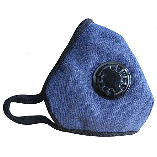 Product Cover Anti Pollution Mask Military Grade N99 Respirator Mask with Valve Replacement Filter Washable Cotton Anti Dust Mouth Mask for Men Women Navy