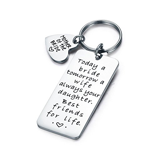 Product Cover CJ&M Wedding Gift Keyring - Mother of the Bride Keyring - Today a Bride, Tomorrow a Wife, Always Your Daughter. Best Friends for Life