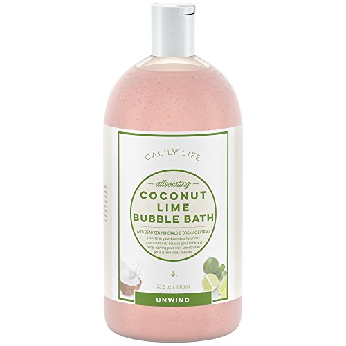 Product Cover Calily Life Tropical Aromatherapy Coconut and Lime Bubble Bath, Soak and Wash, 33.8 Oz.- Infused with Pure Essential Oils; Coconut, Lime, Aloe Vera & Organic Extracts - Relaxes, Soothes & Nourishes