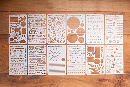 Product Cover BULLETstencils Starter Set - Featuring 12 Journal Stencils: Includes Word Stencils, Circle Stencils, Drawing Stencils, Icons, Charts, Shapes, Much More!