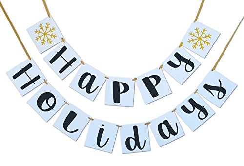 Product Cover Happy Holidays Banner - Great Holiday Season Decoration - Party Banner Bunting