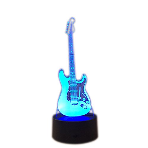 Product Cover DB.WOR LED Guitar Night Light - Colorful LED Lamp 7 Color Change Optical Illusion Touch Table Desk Lamp Birthday Gift for Men Boyfirend Boys Kids Baby