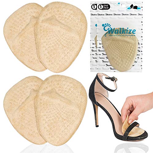 Product Cover Metatarsal Pads | Metatarsal Pads for Women | Ball of Foot Cushions (2 Pairs Foot Pads) All Day Pain Relief and Comfort One Size Fits Shoe Inserts for Women (Beige)