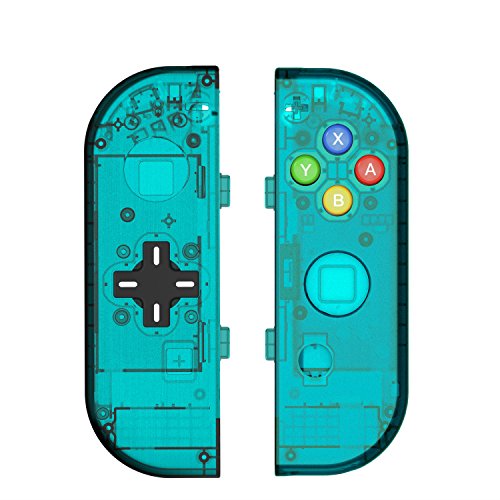 Product Cover BASSTOP Translucent NS Joycon Handheld Controller Housing with D-Pad Button DIY Replacement Shell Case for Nintendo Switch Joy-Con (L/R) Without Electronics (Joycon D-Pad-ice Blue)