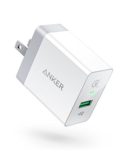 Product Cover Quick Charge 3.0, Anker 18W 3Amp USB Wall Charger (Quick Charge 2.0 Compatible) PowerPort+ 1 for Galaxy S10/S9/S8/Edge/Plus, Note 8/7, LG G4, HTC One A9/M9, Nexus 9, iPhone, iPad and More