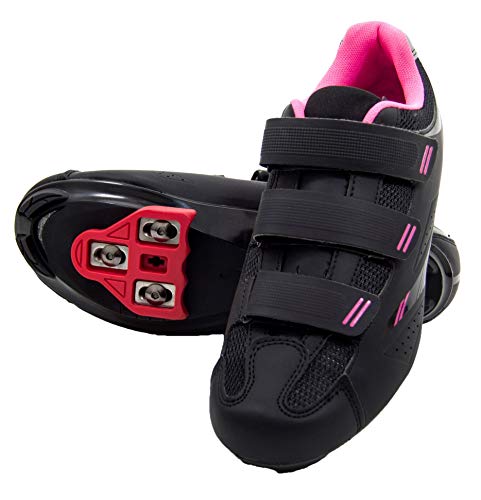 Product Cover Tommaso Pista Women's Spin Class Ready Cycling Shoe Bundle - Black/Pink - Look Delta - 40