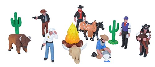 Product Cover Wild Republic Figurines Tube, Cowboy Action Figures, Tenpiece West Set Kids Toys, Gifts for Boys, Wild West Figurines Tube