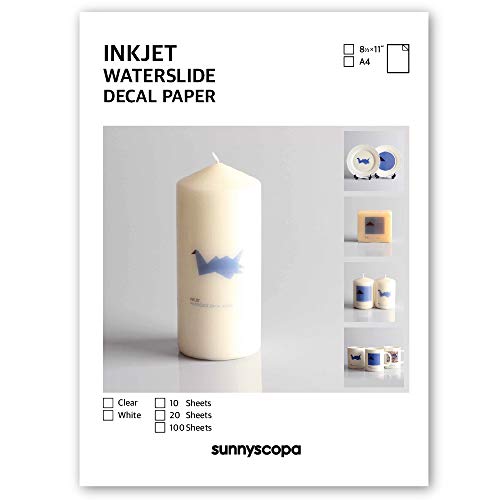 Product Cover Sunnyscopa Waterslide Decal Paper for INKJET Printer - CLEAR, US LETTER SIZE 8.5