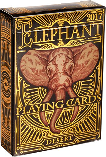 Product Cover Elephant Desert Playing Cards - Beautiful Deck of Cards, Hand Illustrated Poker Cards with Custom Faces. Incredible Foil and Intricate Detail Makes Them Great Gifts for Kids and Adults