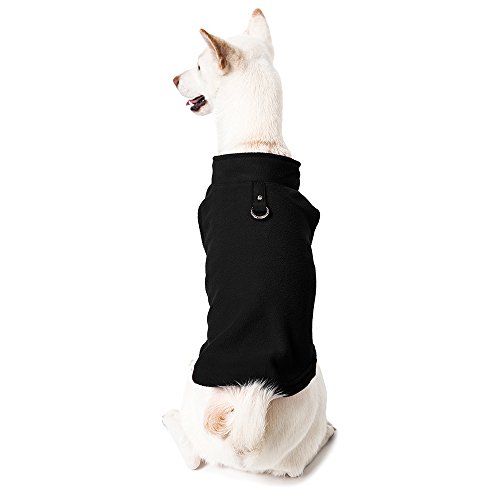 Product Cover Gooby - Fleece Vest, Small Dog Pullover Fleece Jacket with Leash Ring, Black, Medium