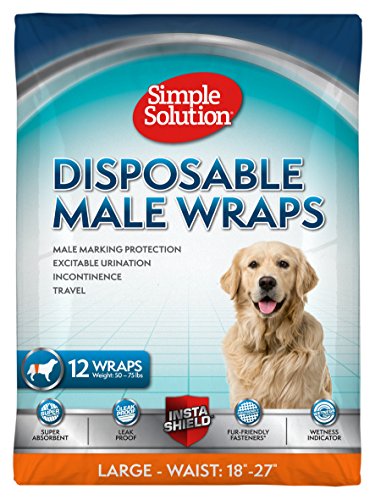 Product Cover Simple Solution Disposable Dog Diapers for Male Dogs | Male Wraps with Super Absorbent Leak-Proof Fit | Large | 12 Count