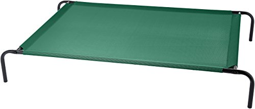 Product Cover AmazonBasics Extra Large Elevated Cooling Pet Dog Cot Bed - 60 x 37 x 9 Inches, Green