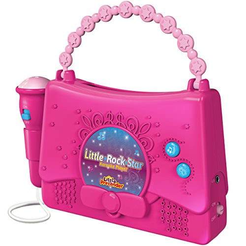 Product Cover Kids Karaoke Machine for Girls - Little Rock Star Music Player - 10 Programmed Songs - iPod Holder - AUX Cable and Batteries Included