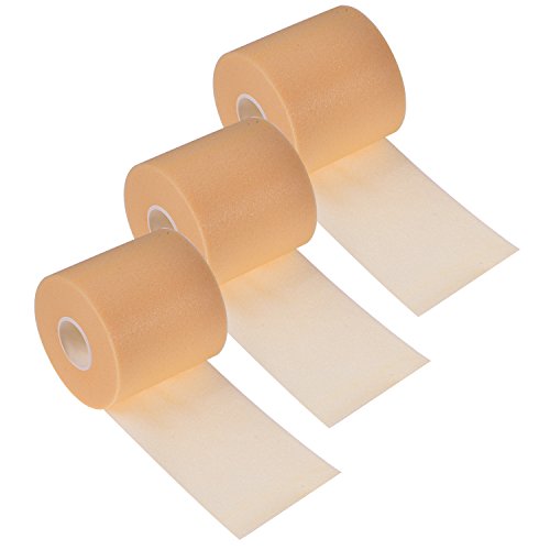 Product Cover BBTO 3 Pieces Foam Underwrap Sports Pre-wrap Athletic Tape, 2.75 Inch by 30 Yards (Beige)