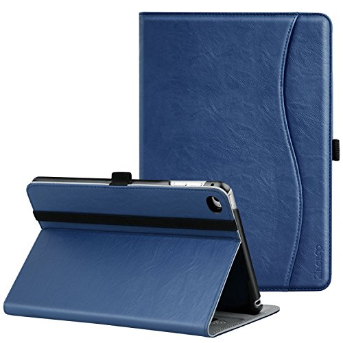 Product Cover Ztotop for iPad Mini 4 Case, Leather Folio Stand Protective Case Smart Cover with Multi-Angle Viewing, Paperwork Card Pocket, Functional Elastic Strap for iPad Mini 4 - Navy Blue