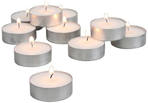 Product Cover Stonebriar 4 Hour White Unscented Long Burning Tea Light Candles, Candle Accessories for Birthdays, Weddings, Spas, or Everyday Home Decor, 100 Bulk Pack
