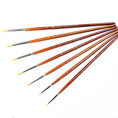 Product Cover Transon Detail Model Paint Brushes 7pcs for Acrylic, Gouache, Oil, Tempera, Enamel and Face Painting