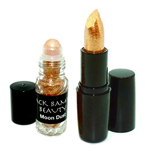Product Cover Gold Body Glitter and Lipstick Set | Includes gold matte lipstick bundled with shimmering gold glitter roll on for lips, eyes and face | Perfect for parties, raves, holidays or celebrations