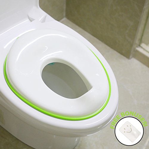 Product Cover Potty Training Seat for Boys & Girls - Plastic Kids Travel Potty Seat - Toddler Toilet Insert - Non-Slip Portable (Green) - MEETBABY