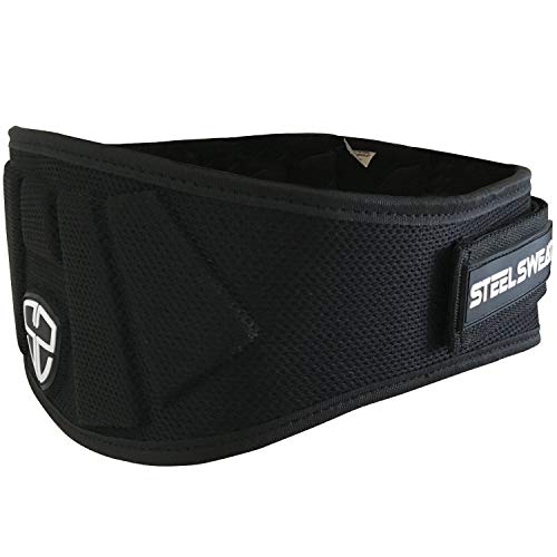 Product Cover Steel Sweat Weight Lifting Belt - Nylon 6-inch Firm & Comfortable Back Support, Best for Workouts at The Gym, Weightlifting or Crossfit. Easily Adjustable
