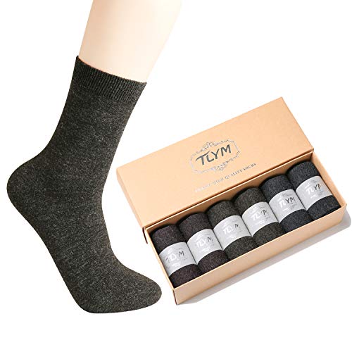Product Cover Pack of 6 Crew Socks Mens Dress Wool Socks Business Socks for Men