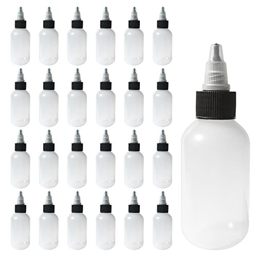 Product Cover 510 Central Boston Round LDPE Plastic Bottle Twist Top Cap 60mL (2oz, 25 Pack)