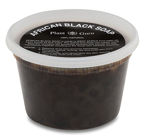 Product Cover Raw African Black Soap Paste 16 oz / 1 lb From Ghana - 100% Pure Natural Acne Treatment, Aids Against Eczema & Psoriasis, Dry Skin, Scar Removal, Pimples and Blackhead, Face & Body Wash