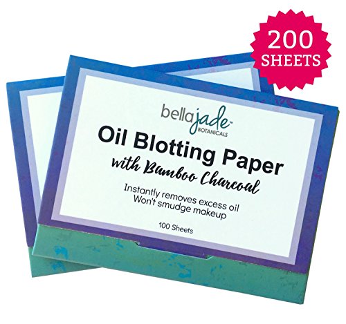 Product Cover Oil Blotting Paper Sheets - Instantly Absorbs Excess Oil and Shine from Face without Smudging Makeup - Large size, 200 Tissues ... (charcoal)