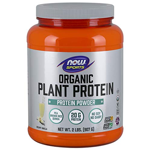 Product Cover NOW Foods Sports Organic Plant Protein, Creamy Vanilla Powder, 2 Pounds