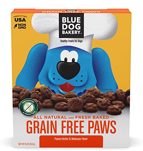 Product Cover Blue Dog Bakery | Grain-Free Paws | Peanut Butter & Molasses | 16oz - (Pack of 1) | All-Natural