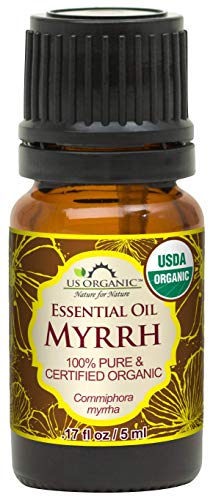 Product Cover US Organic 100% Pure Myrrh (Commiphora myrrha) Essential Oil - Directly sourced from The Horn of Africa - USDA Certified Organic - Use Topically or in Diffuser - Suitable for All Skin Types (5 ml)