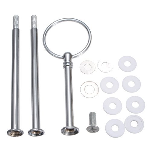 Product Cover 3 Tier Sturdy Cake Stand Cupcake Heavy Plate Hardware Handle Fittings Round Rod for Wedding Party 5 Sets