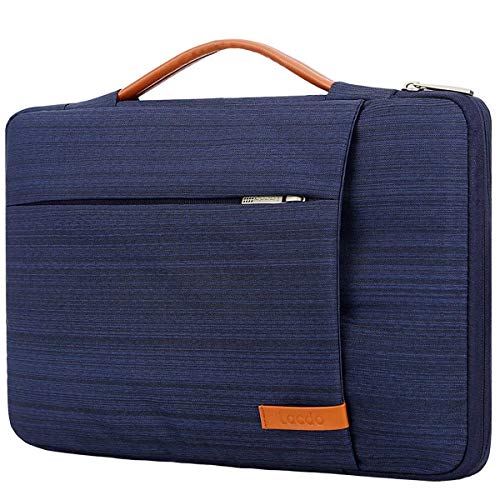Product Cover Lacdo 360° Protective Laptop Sleeve Case Briefcase Compatible 15.6 Inch Acer Aspire, Predator, Toshiba, Inspiron, ASUS P-Series, HP Pavilion, Chromebook Notebook Bag, Water Repellent, Dark Blue