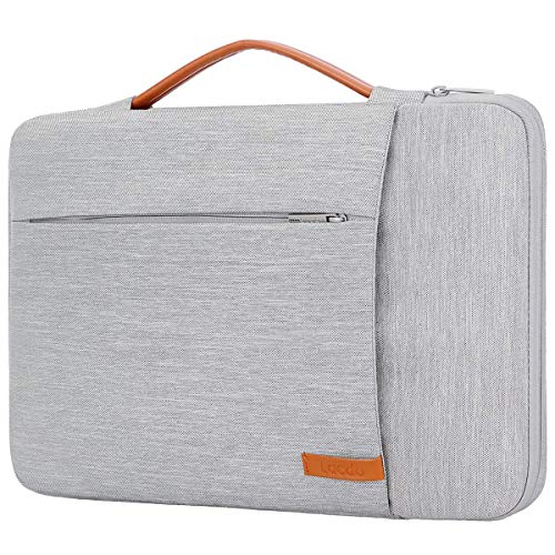 Product Cover Lacdo 360° Protective Laptop Sleeve Case Briefcase Compatible 15.6 Inch Acer Aspire, Predator, Toshiba, Inspiron, ASUS P-Series, HP Pavilion, Chromebook Notebook Bag, Water Repellent, Light Gray