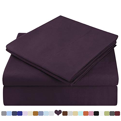 Product Cover HOMEIDEAS Bed Sheets Set Extra Soft Brushed Microfiber 1800 Bedding Sheets - Deep Pocket, Wrinkle & Fade Free - 4 Piece(Queen,Purple)