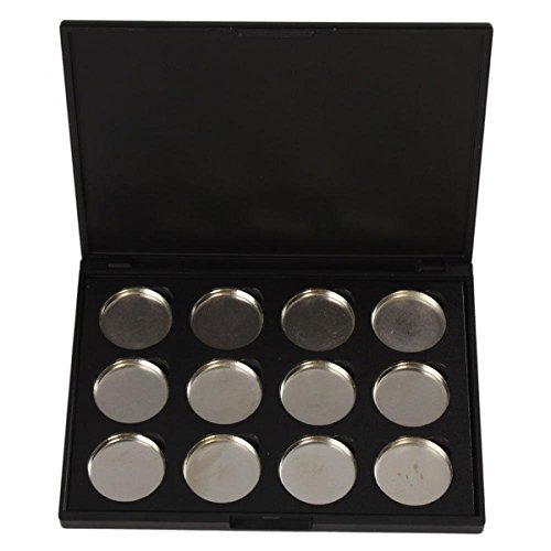 Product Cover Empty Magnetic Eyeshadow Palette, Vodisa Make Up Container Pallet for Empty Magnetic Cosmetics Makeup Eyeshadow Eye Shadow Aluminum Palette Pans Case,Black