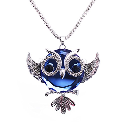 Product Cover Luvalti Blue Owl Pendant Necklace - Perfect Jewelry Gift