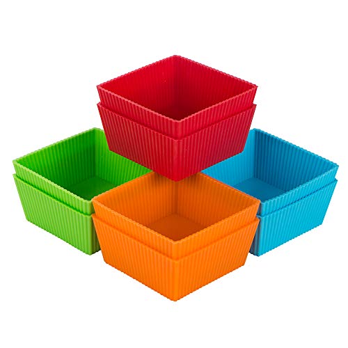 Product Cover Webake 3.5 Inch Jumbo Baking Cups Reusable Silicone Square Cupcake Liners Non-stick Muffin Brownie Cake Mold (Pack of 8)