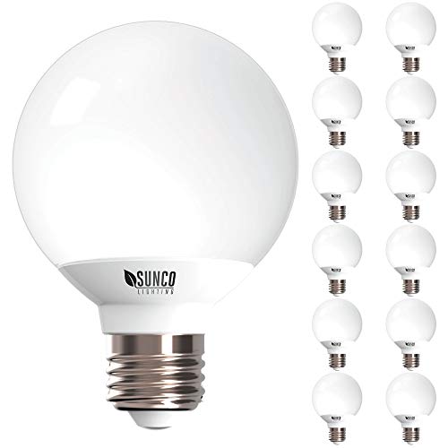 Product Cover Sunco Lighting 12 Pack G25 LED Globe, 6W=40W, Dimmable, 450 LM, 2700K Soft White, E26 Base, Ideal for Bathroom Vanity or Mirror - UL & Energy Star