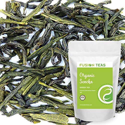 Product Cover Organic Sencha Green Tea - Pure Gourmet Loose Leaf Tea From Japan Zero Calories and Low Caffeine - 5 Oz. Pouch