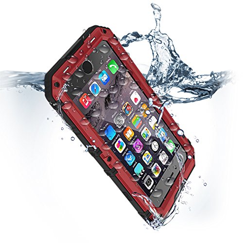 Product Cover for iPhone 8 Plus & 7 Plus Waterproof Case Heavy Duty Full Body Rugged Armor Hard Silicone Protection Cover Metal Military Grade Bumper with Built-in Screen Protector Drop Proof Protective Commuter