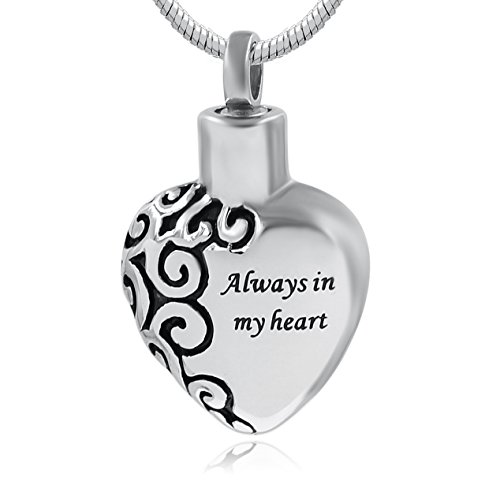 Product Cover CuteLover Hufan Always in My Heart Cremation Urn Necklace for Ashes