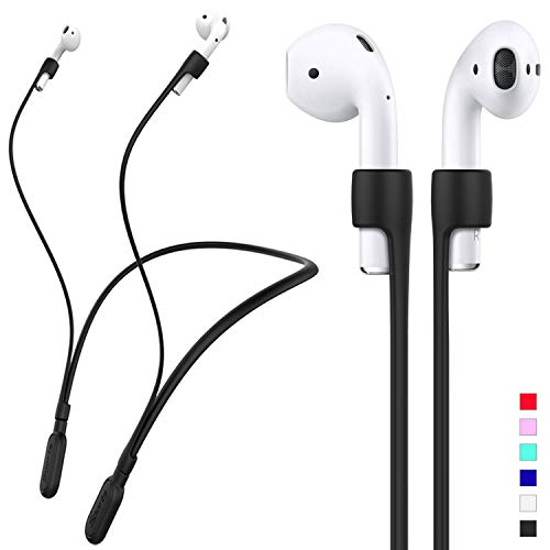 Product Cover GOGOSODU Compatible Airpods Strap, Silicone Anti-Lost Wire Cable Connector Sports Neckband Compatible Airpods Pro, 1 & 2 Wireless Charging, Black