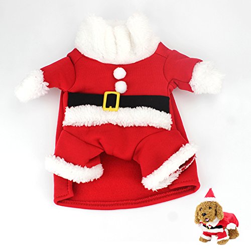 Product Cover Idepet New Santa Dog Costume Christmas Pet Clothes Winter Hoodie Coat Clothes for Dog Pet Clothing Chihuahua Yorkshire Poodle