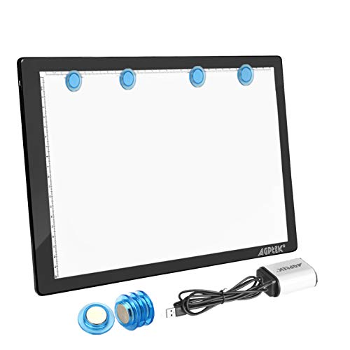 Product Cover Light Box,Magnetic A4 Light Pad LED Tracing Light Board Physical Buttons Control USB Powered Ultra-thin Dimmable Brightness for Diamond Painting Tatoo Pad Animation,Sketching,Stencilling X-ray Viewing
