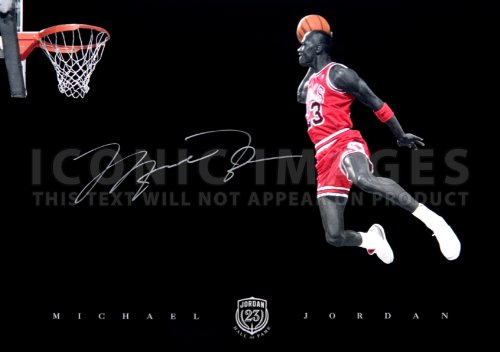 Product Cover (11.7 X 8.3) Michael Jordan NBA Chicago Bulls Signed Print (Pre-print Autograph)